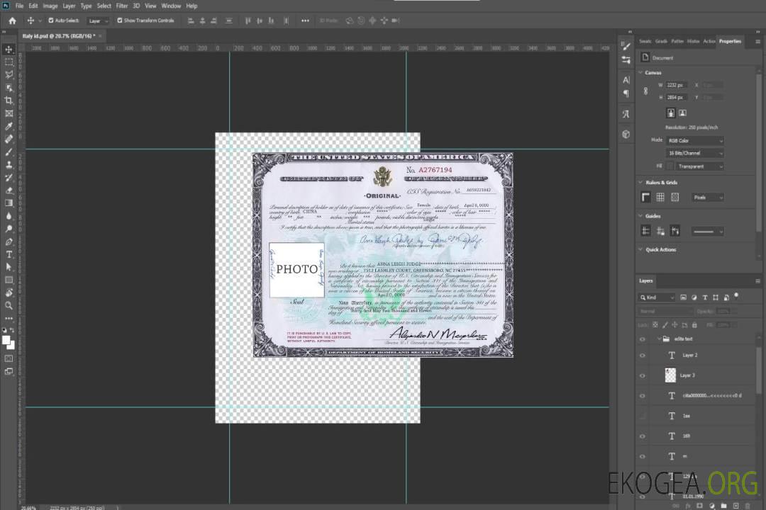 Modèle de certificat de citoyenneté américaine au format PSD template Modèle de certificat de citoyenneté américaine au format PSD template